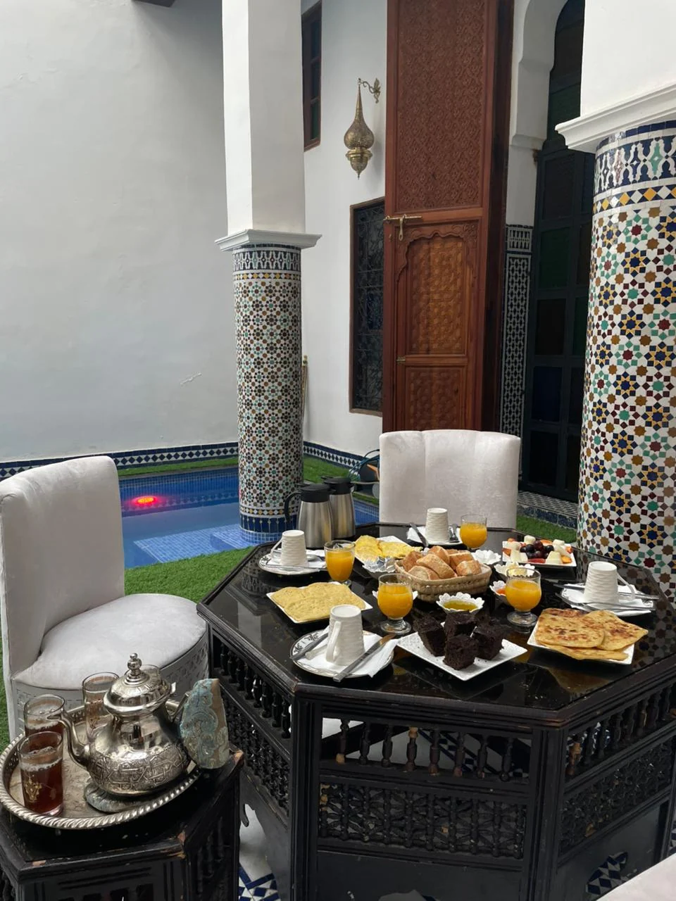 Breakfast table at Riad Old City Palace